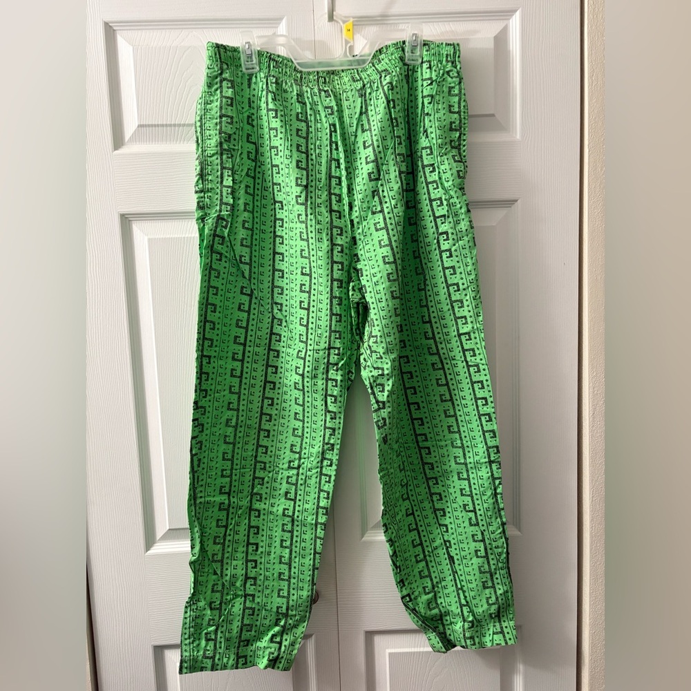 Voit green patterned pants vintage